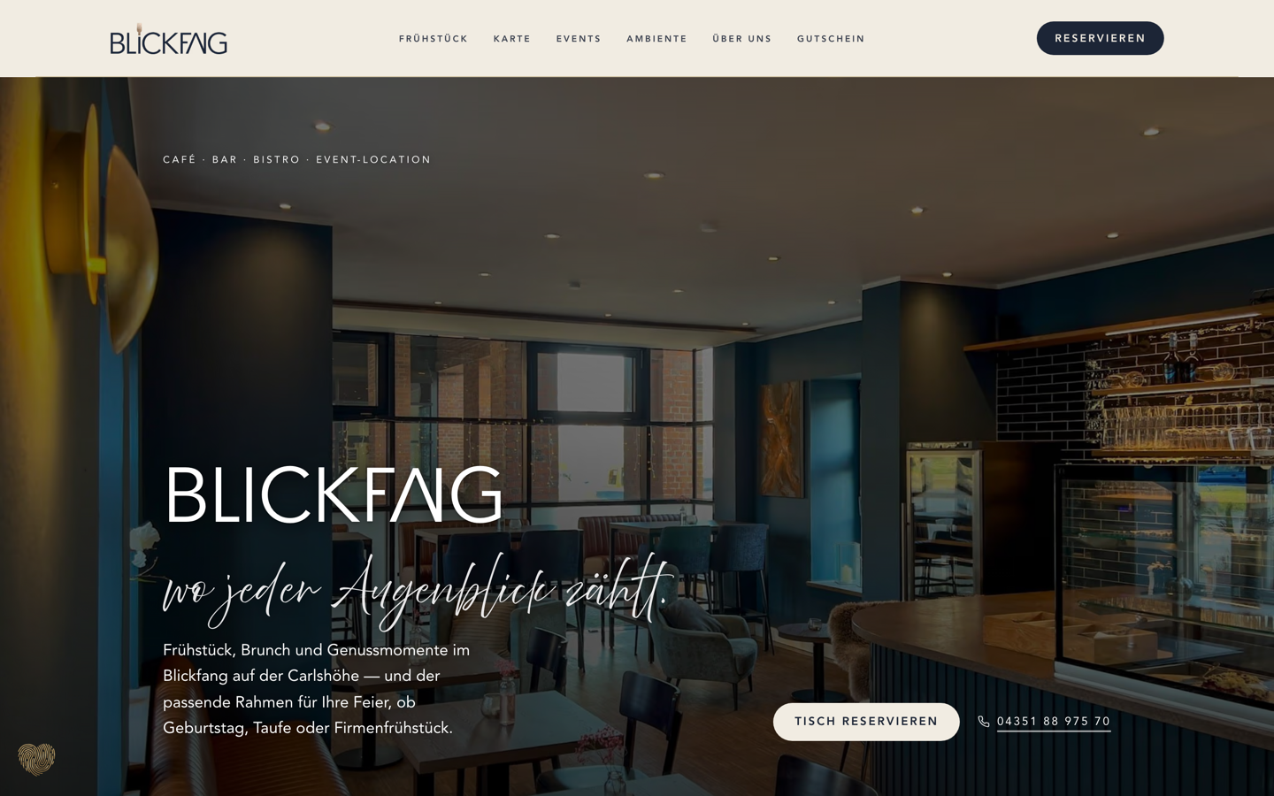 Startseite von blickfang.cafe